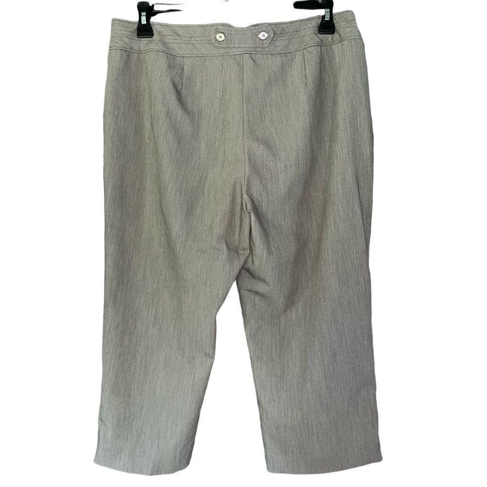 Sharagano Studio Womens Gray Cropped Dress Pants 14 Button Hem Career Trousers
